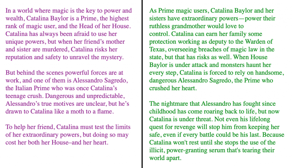 catalina baylor blurbs